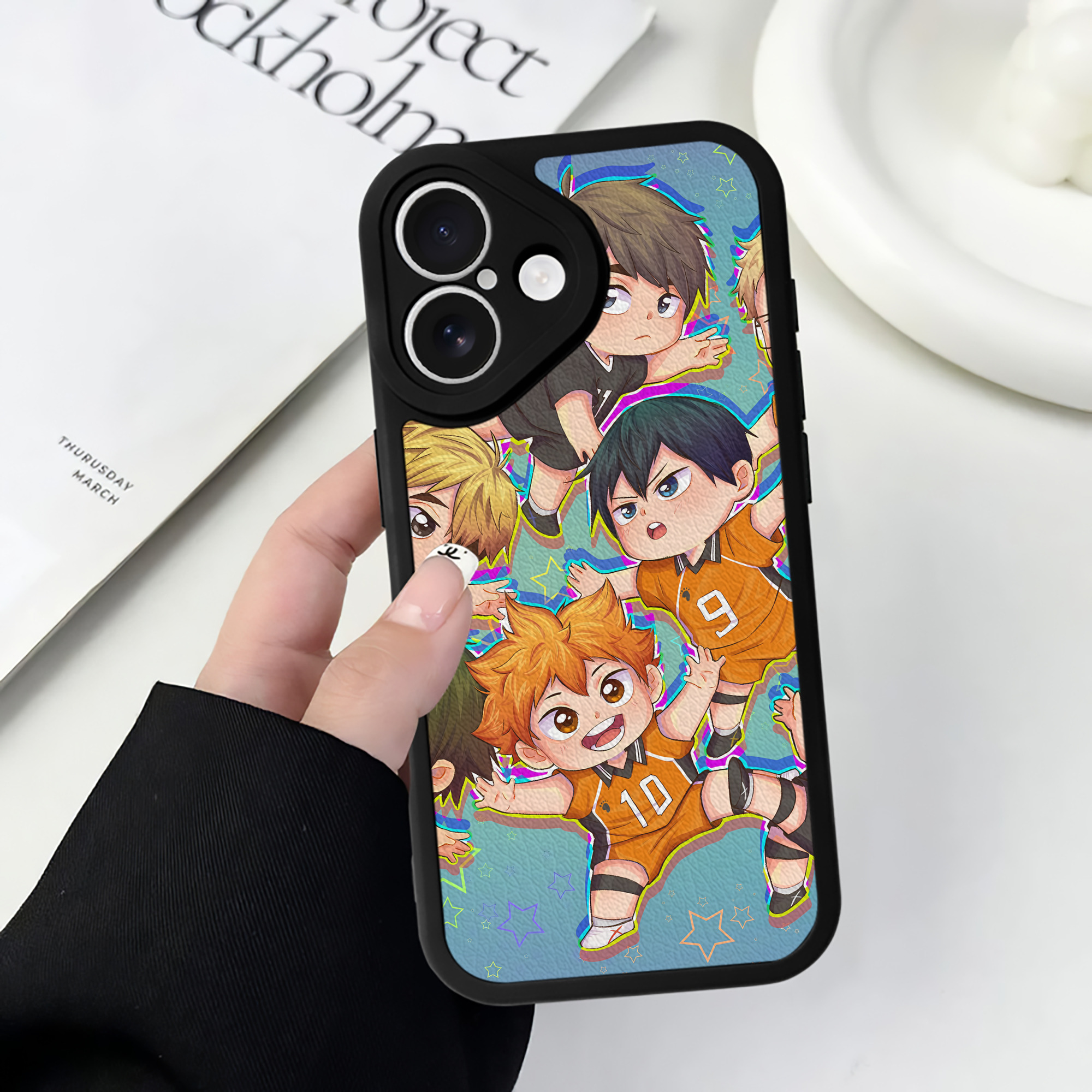 （画像用） ハイキュー!! Haikyu!! 【iPhone 16シリーズ対応】シリコンスマホケース（レザー調） 材質：シリコン